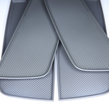 For VW T5/T5.1 Dark Grey Rubber Door Pocket Inserts for Driver & Double Passenger Doors – Van-X