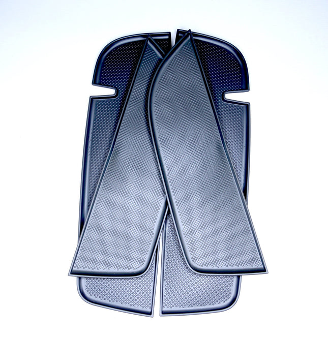 For VW T5/T5.1 Dark Grey Rubber Door Pocket Inserts for Driver & Double Passenger Doors – Van-X