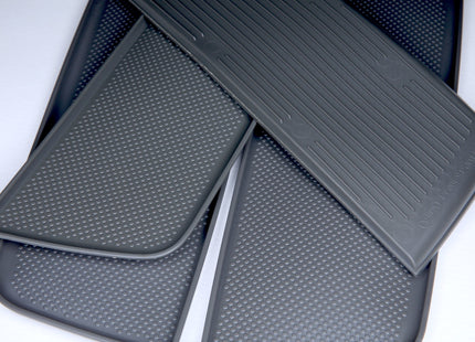 For VW T5/T5.1 Dark Grey Rubber Door Pocket Inserts for Driver & Double Passenger Doors – Van-X