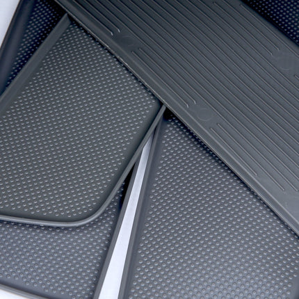 For VW T5/T5.1 Dark Grey Rubber Door Pocket Inserts for Driver & Double Passenger Doors – Van-X