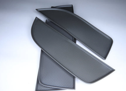For VW T5/T5.1 Dark Grey Rubber Door Pocket Inserts for Driver & Double Passenger Doors – Van-X