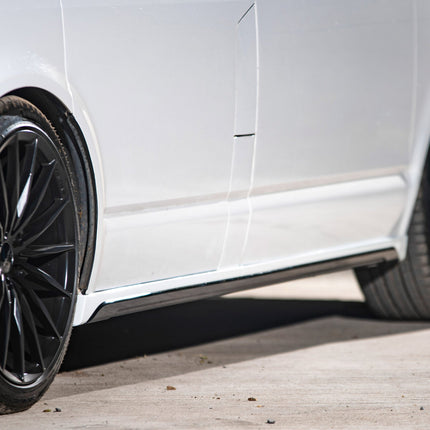 For VW T5, T5.1 SWB Side Skirts Deep Black Plastic Painted and Ready to Fit