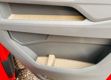 For MAN TGE / VW Crafter New Shape Door Pocket Rubber Liner Inserts Grey | Anti-Rattle Door Mats | Van-X