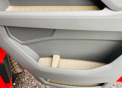 For MAN TGE / VW Crafter New Shape Door Pocket Rubber Liner Inserts Grey | Anti-Rattle Door Mats | Van-X