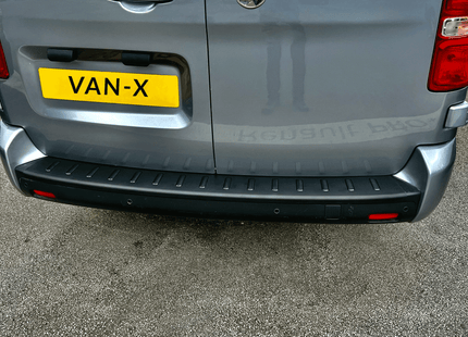 For Vauxhall Vivaro Rear Bumper Protector | Black Plastic Bumper Protector | Van-X