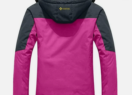 Womens Ski Jacket Waterproof Winter Fleece Lining Coat, Pink Size L GEMYSE