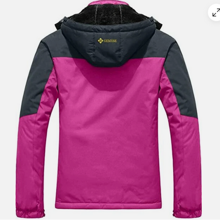 Womens Ski Jacket Waterproof Winter Fleece Lining Coat, Pink Size L GEMYSE