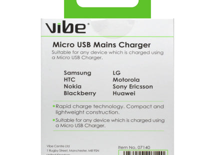 Vibe Micro USB Mains Charger