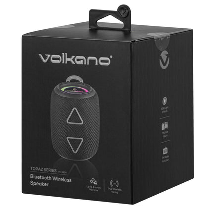 Volkano Topaz Series RGB Bluetooth 5.3 Portable Speaker with FM Radio