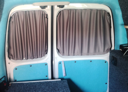 For VW Caddy Premium 1 x Barndoor Window Curtains Van-X