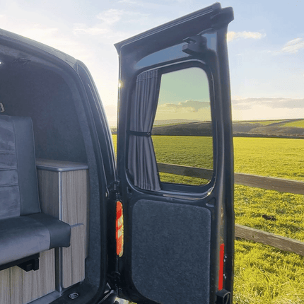 For VW Caddy Premium 1 x Barndoor Window Curtains Van-X