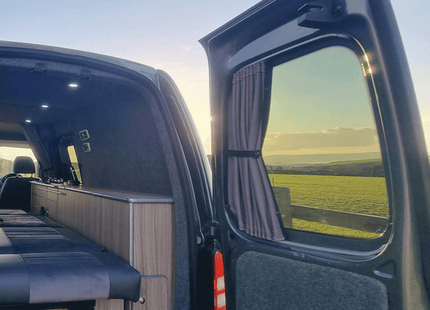 For VW Caddy Premium 1 x Barndoor Window Curtains Van-X