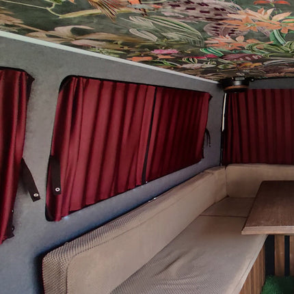 For Renault Trafic Premium Window Curtains - Black/Burgundy - CREATE YOUR OWN BUNDLE! Van-X