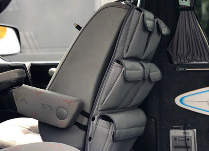 For VW T4 Caravelle Leatherette Captain Seat Back Organiser Campervan Storage - Van-X
