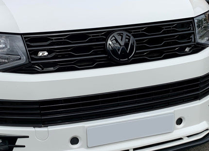 For VW T6 Front R-Line Badgeless Grille Gloss Black Upgrade Styling Kit - Van-X