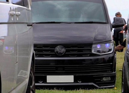For VW T6 Front R-Line Badgeless Grille Gloss Black Upgrade Styling Kit - Van-X