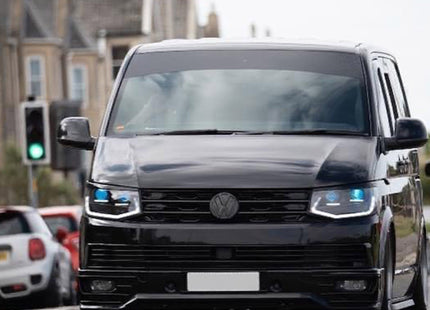 For VW T6 Front R-Line Badgeless Grille Gloss Black Upgrade Styling Kit - Van-X