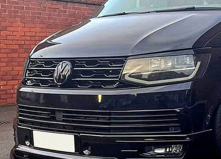 For VW T6 Front R-Line Badgeless Grille Gloss Black Upgrade Styling Kit - Van-X