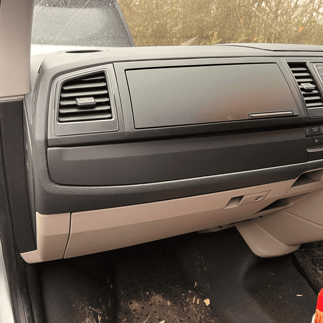 For VW T6 Transporter Lower Dash Styling Trims Comfort Dash Matte Black (Set of 6) Painted and Ready to Fit | Van-X
